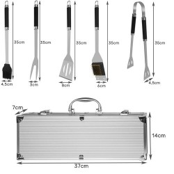 Barbecue utensils - set of 5 accessories + case 3