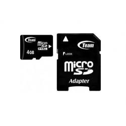 Atminties kortelė Flash Micro-SD 4GB Team C10 1Adp 1