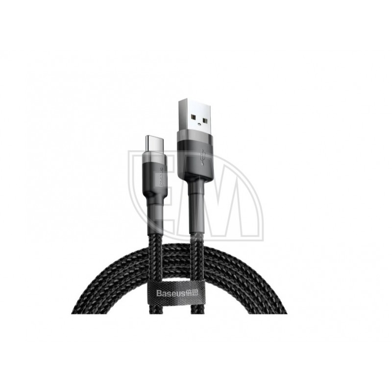 USB kabelis Baseus Cafule Type-C 2.0m 2A pilkas-juodas CATKLF-CG1