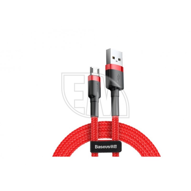 Baseus USB Kabelis Durable Nylon Braided Wire Usb / Micro Usb Qc3.0 2.4A 1M raudonas