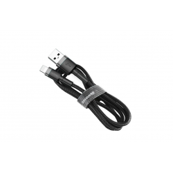 Kabelis Baseus USB Durable Nylon Braided Wire Usb / Lightning Qc3.0 2A 3m, juodas/pilkas (Calklf-Rg1) 1