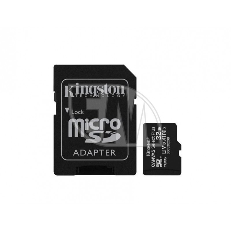 Atminties kortelė Kingston microSDHC 32GB Canvas Select Plus 100R A1 C10 + Adapteris