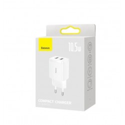 Adapteris Baseus Compact Charger 2U 10.5W 2xUSB 1