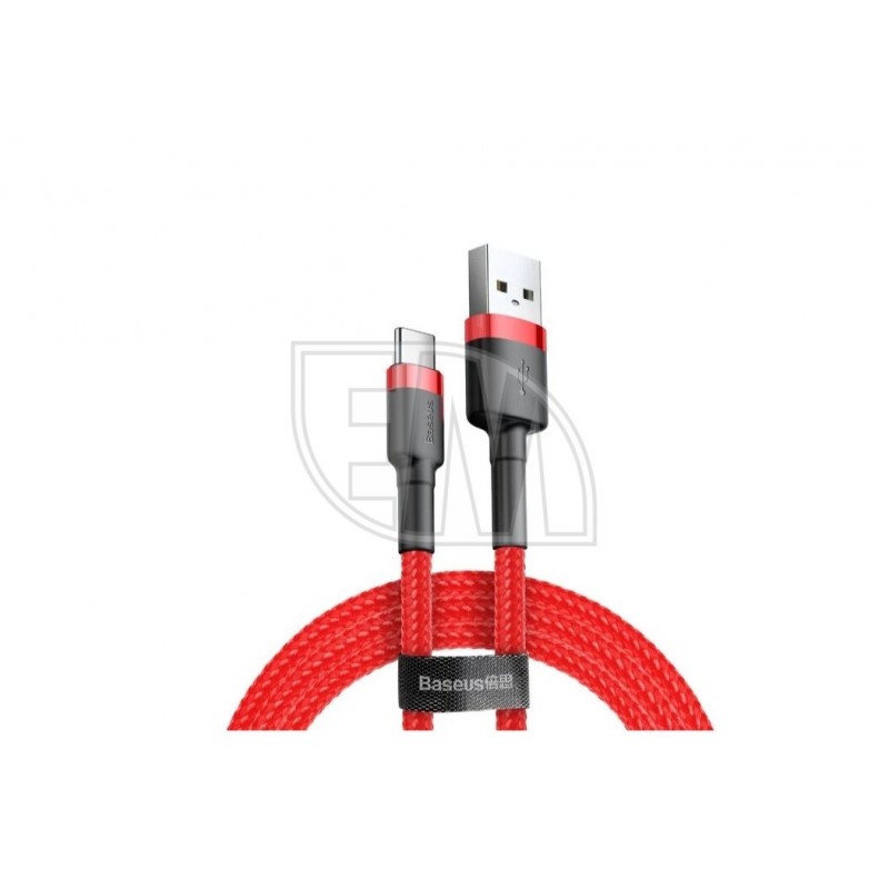 Baseus USB Kabelis Durable Nylon Braided Wire Usb / Usb-C Qc3.0 3A 1M raudonas CATKLF-B09