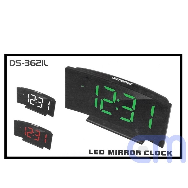 Laikrodis žadintuvas LED ekranas DS-3621L