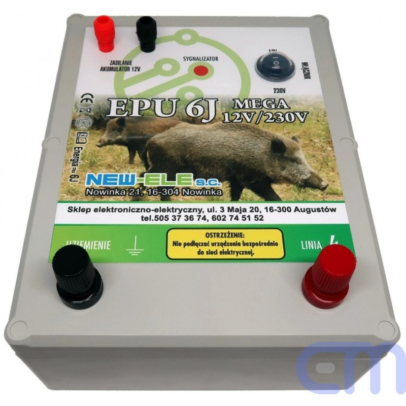 Elektrinis piemuo NEW-ELE EPU-6J MEGA 230V (6.0J) Skirtas aptverti laukinius gyvūnus