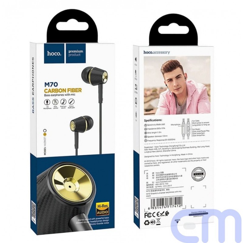 HOCO Graceful M70 Headset/In-Ear Headphones black