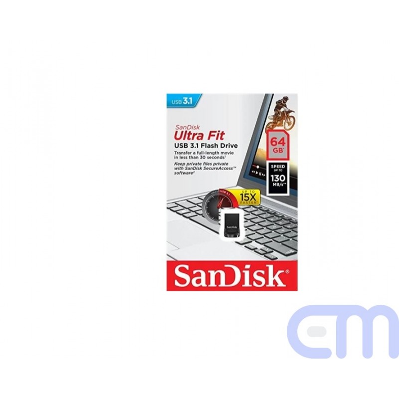 USB laikmena Atminties kortelė „Cruzer Ultra Fit 3.1“, 64 GB
