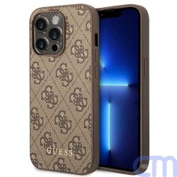 Original faceplate case GUESS GUHCP14LG4GFBR for iPhone 14 PRO (4G Gold Logo / brown) 1