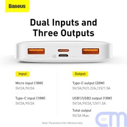 Power Bank BASEUS Bipow - 10 000mAh LCD Quick Charge PD 20W PPBD050502 9